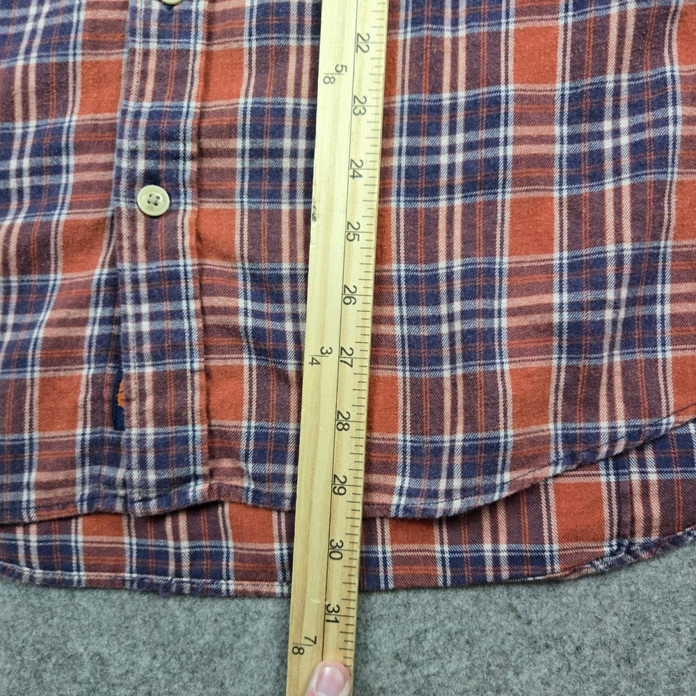 The Normal Brand Flannel Shirt Mens XL Orange Blue Plaid Button Down Long Sleeve - Picture 14 of 15